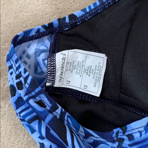 Speedo One Piece Halter Style Swim Suit size 12 - Picture 5 of 5